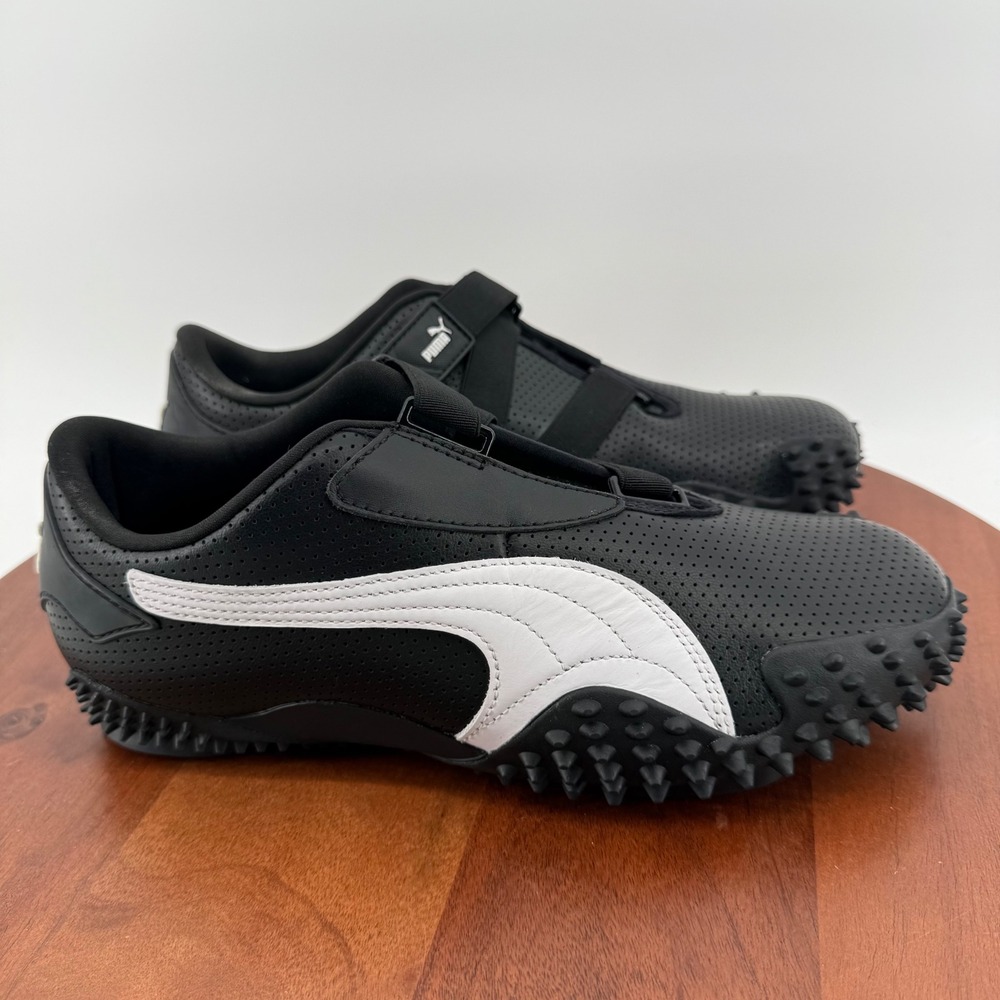 Puma Mostro Black White Perforated Leather Spiked Sneakers Y2K 397331-02 Men 10